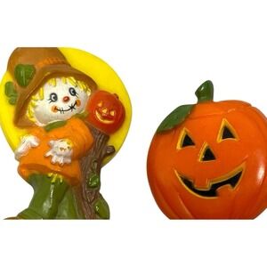 Hallmark Lot Of 2 Scarecrow & Pumpkin Brooch Pin Fall Autumn Retro Jewelry‎